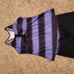 2 piece Bathing Suit, Racer Back Tankini Top and Long Shorts